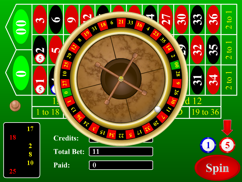 Free Casino Roulette software screenshot
